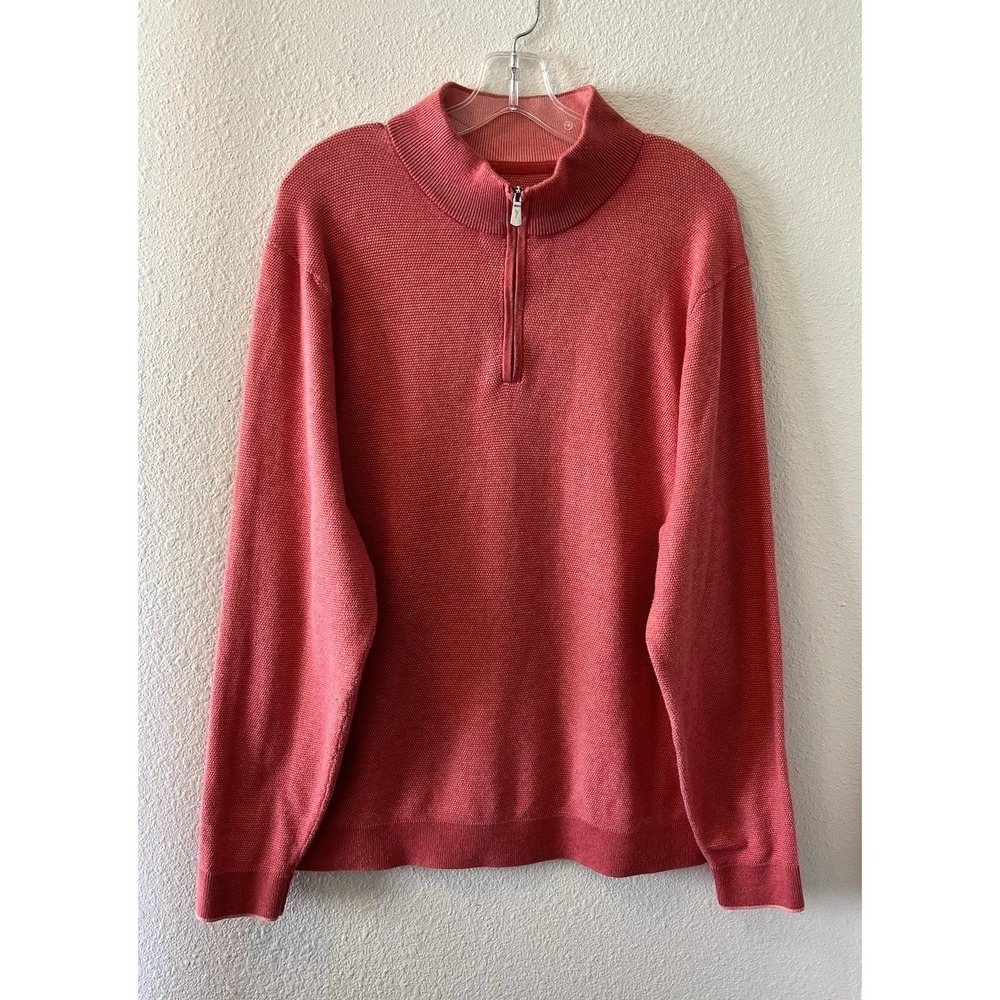 Tommy Bahama IslandZONE Men's 1/4 Zip Pullover Size XL Sweatshirt Salmon